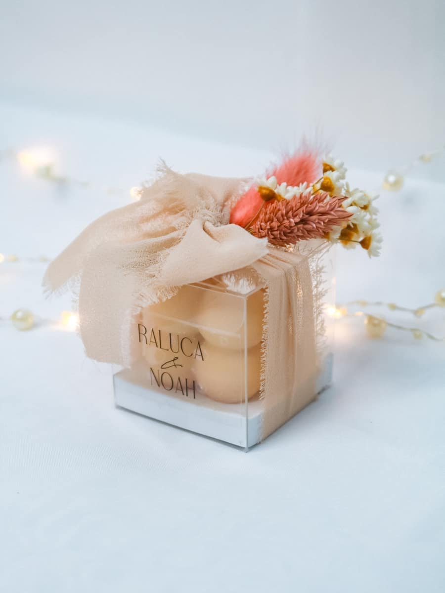 Marturii Nunta BOHO lumanare Bubble/Rose